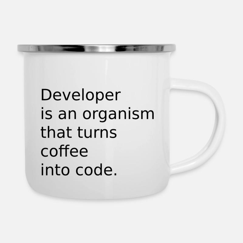 Developer organism coffee into code - Camper Mug - white