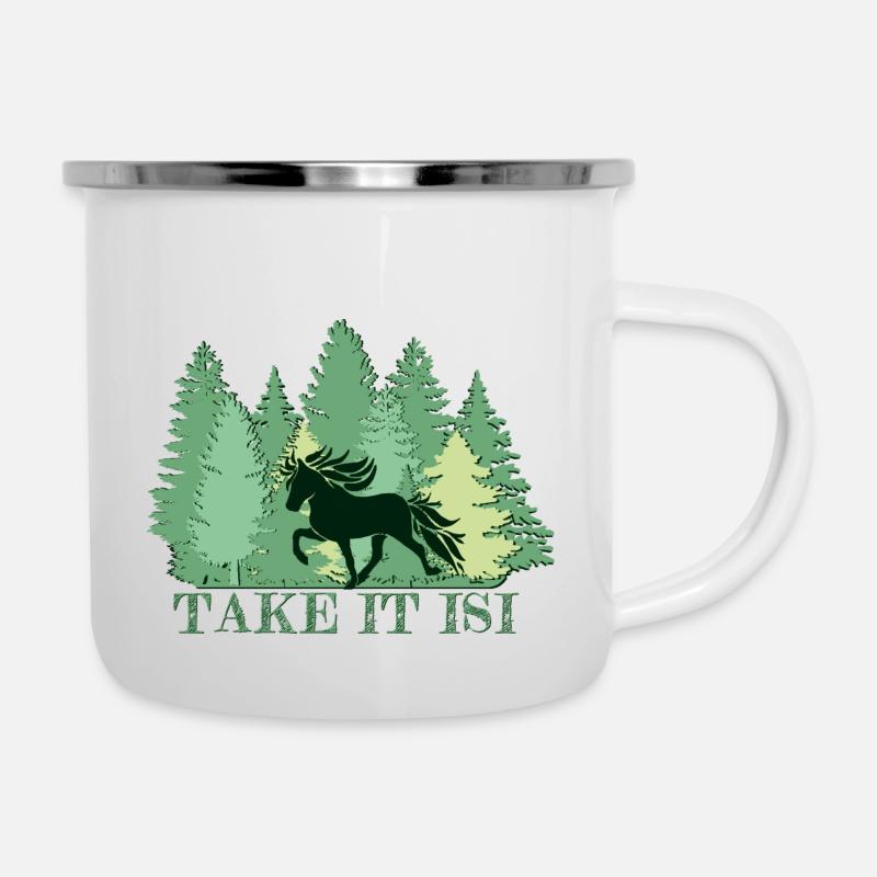 Take it ISI Wald - Emaille-Tasse - Weiß