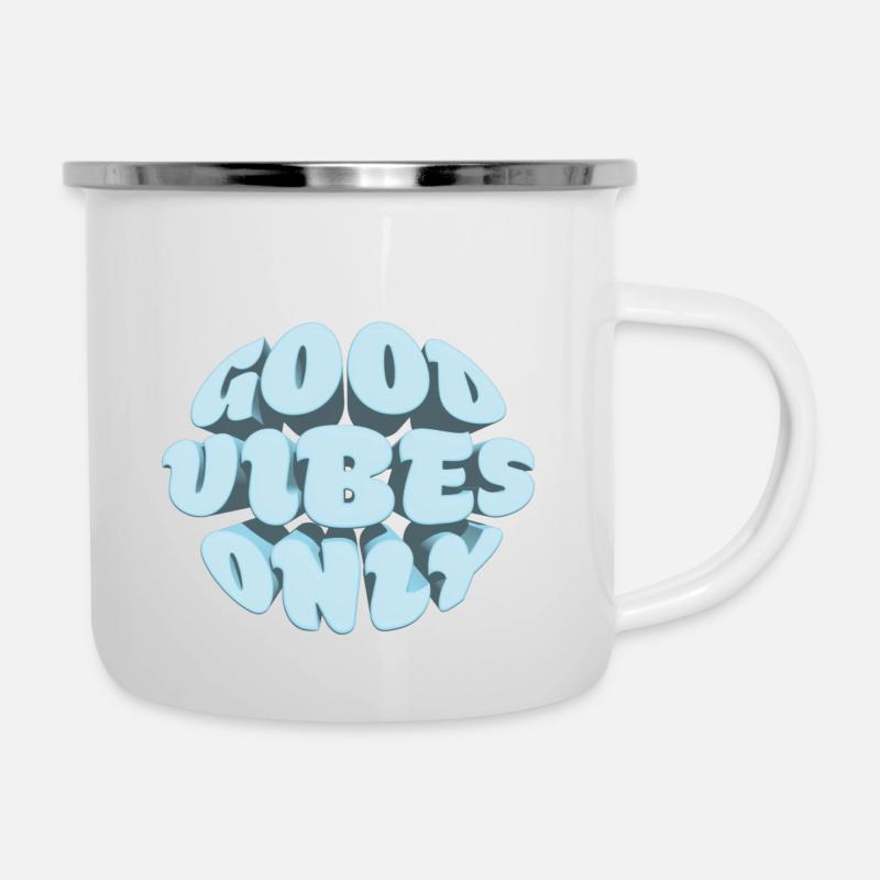 good vibes only - Emaille-Tasse - Weiß