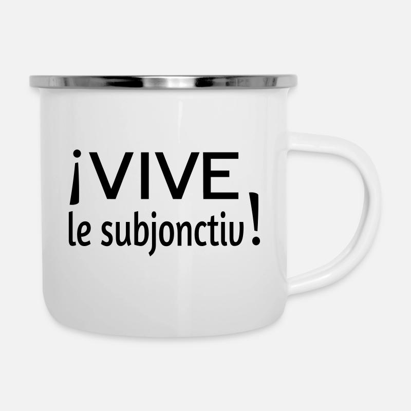 Vive le subjonctiv - Emaille-Tasse - Weiß
