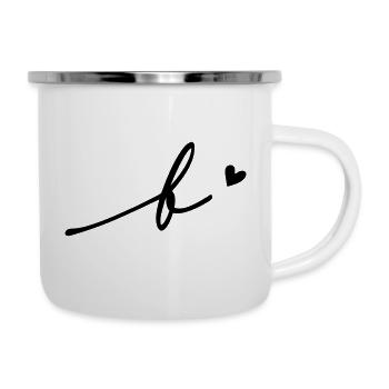 Buchstabe B Schreibschrift - Emaille-Tasse - Weiß - Rechts