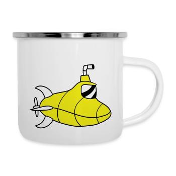 sous-marin Plongée sous-marine Plongée Capitaine de sous-marin - Tasse émaillée - blanc - Droite