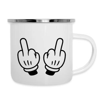 Doigt d’honneur main bande dessinée - Tasse émaillée - blanc - Droite