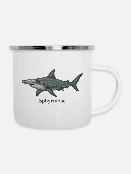 Sphyrnidae Hammerhai Design - Emaille-Tasse - Weiß
