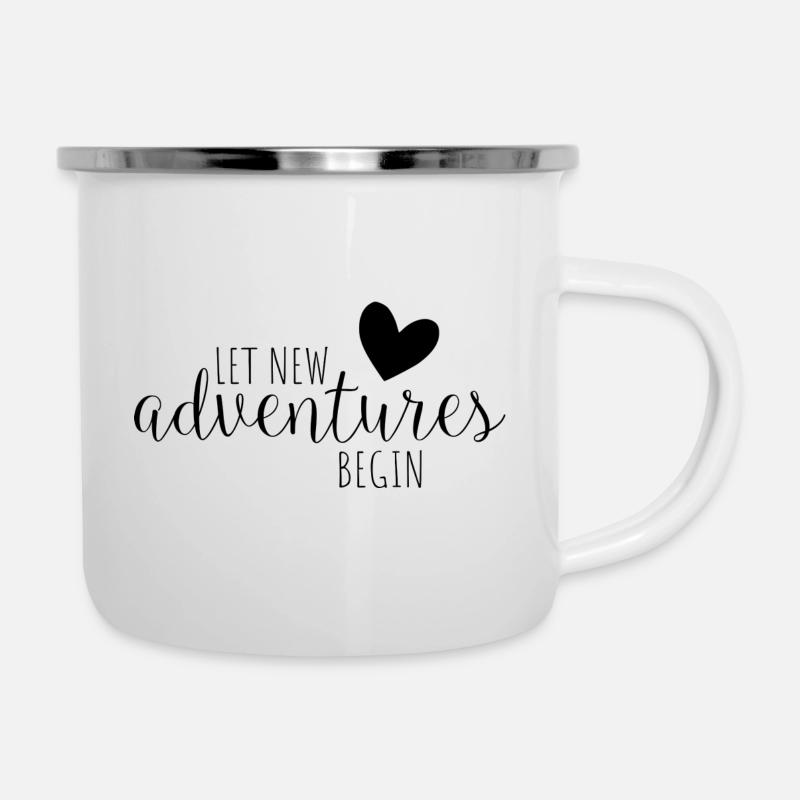 Que de nouvelles aventures commencent - Tasse émaillée - blanc
