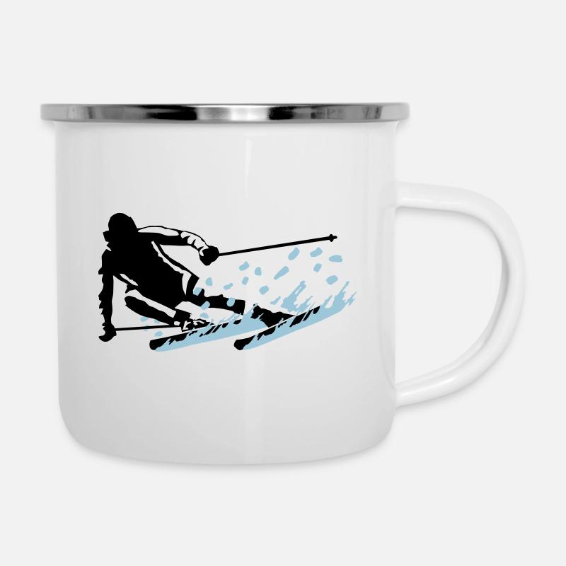 Ski, skiing - Camper Mug - white