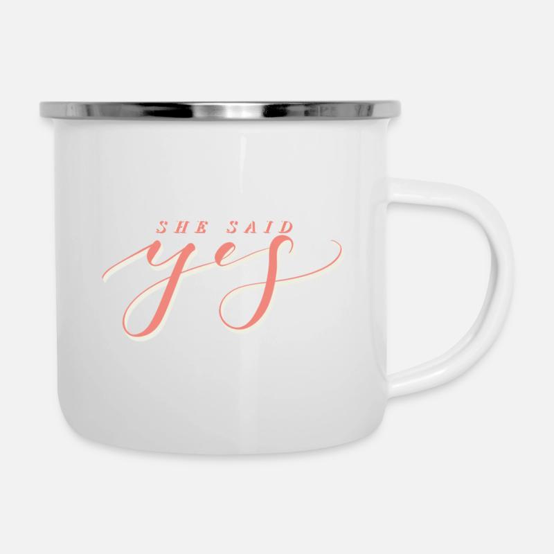 She said yes - Emaille-Tasse - Weiß