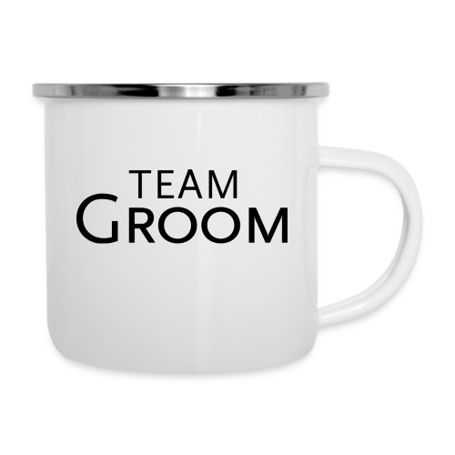 Team Groom - schwarze Schrift - Emaille-Tasse