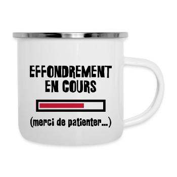 Effondrement en cours (merci de patienter...) - Tasse émaillée - blanc - Droite
