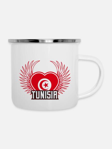 Tunesien - Emaille-Tasse - Weiß
