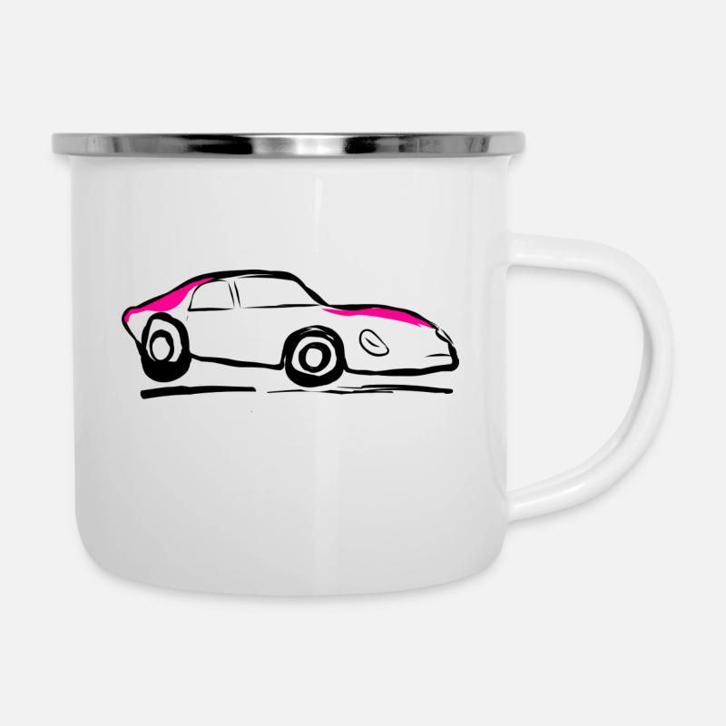 Voiture automatique - Tasse émaillée - blanc