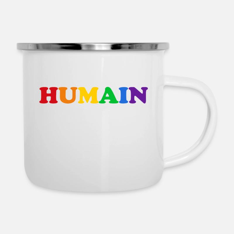 Human - LGBT Flag - Camper Mug - white
