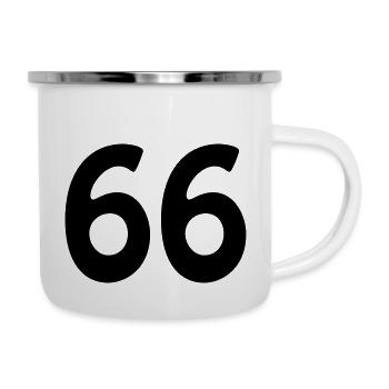 66 - Emaille-Tasse - Weiß - Rechts