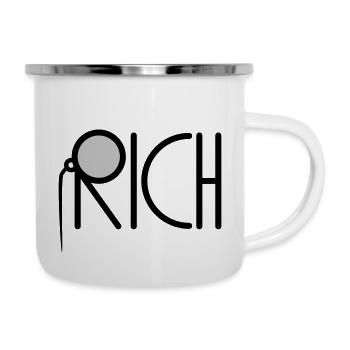 Riche millionnaire Monokel - Tasse émaillée - blanc - Droite