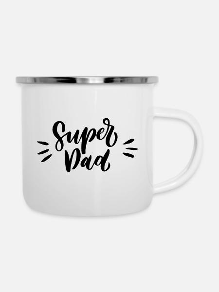 Superdad - Emaille-Tasse - Weiß