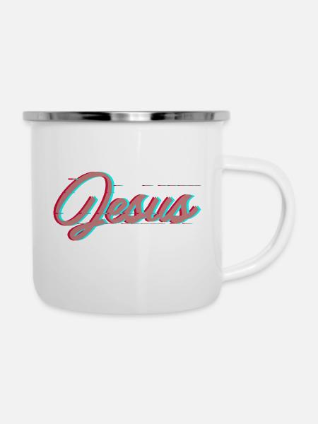 Jesus - Emaille-Tasse - Weiß