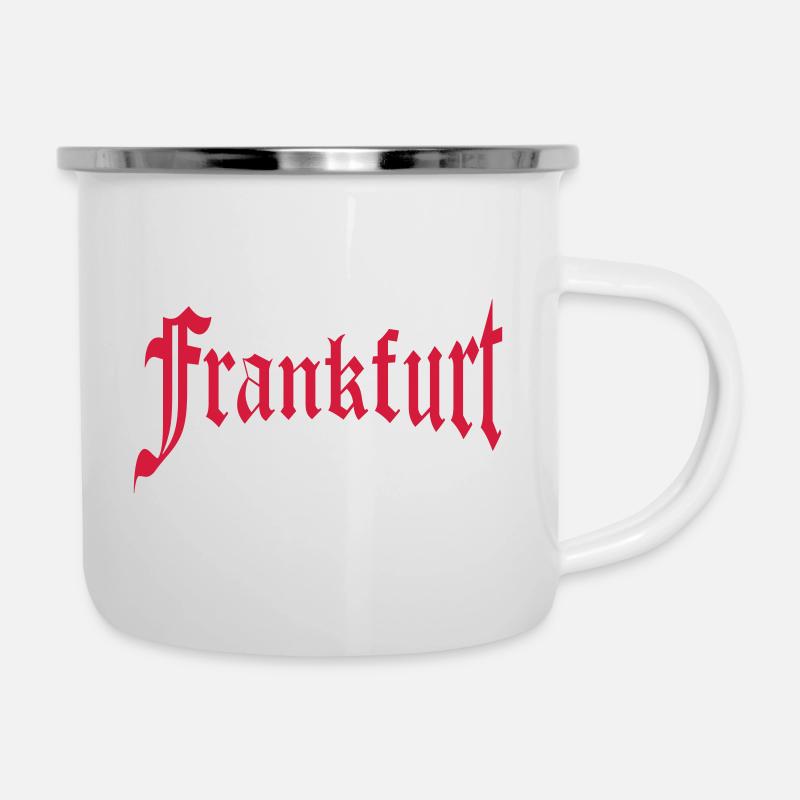Frankfurt - Emaille-Tasse - Weiß