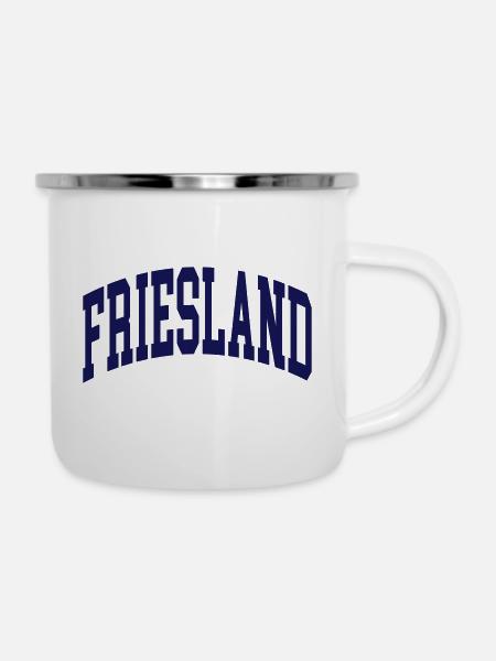 Friesland - Emaille-Tasse - Weiß