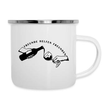 Freunde helfen Freunden - Emaille-Tasse - Weiß - Rechts
