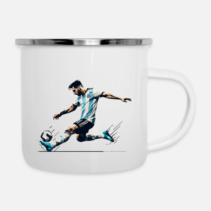 Fussball Argentinien - Emaille-Tasse - Weiß