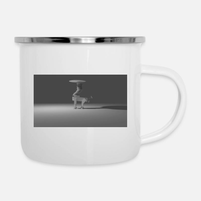 Giraffe - Emaille-Tasse - Weiß