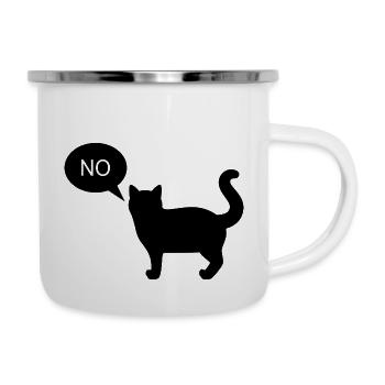 Cat says no - Emaille-Tasse - Weiß - Rechts