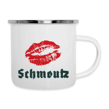 Schmoutz küssen - Emaille-Tasse - Weiß - Rechts