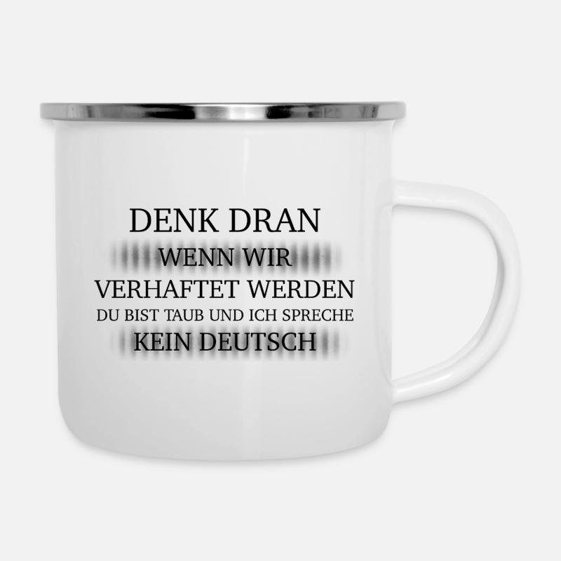 Noir arrêté - Tasse émaillée - blanc