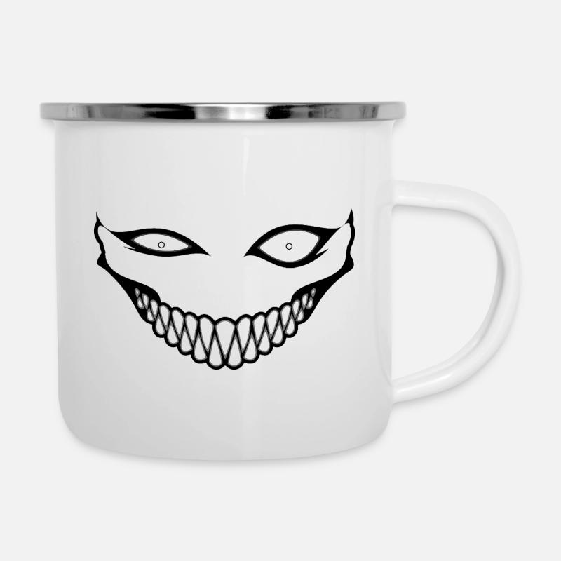 Böse Augen - Emaille-Tasse - Weiß