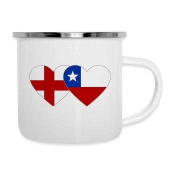 Schweden Chile Flagge Herz - Emaille-Tasse - Weiß - Rechts