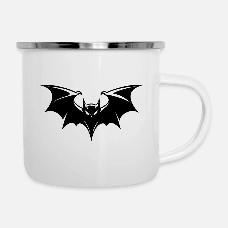 Fledermaus Gothic Logo - Emaille-Tasse - Weiß