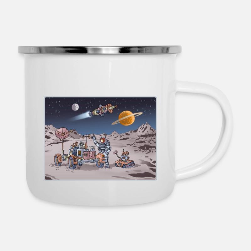 Space Adventure 4 - Emaille-Tasse - Weiß