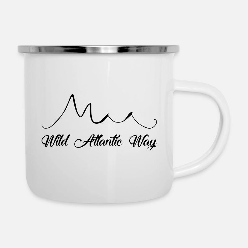 Wild Atlantic Way, Irland - Emaille-Tasse - Weiß