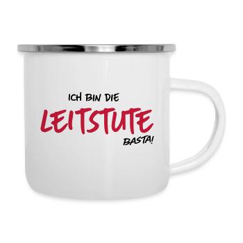 Ich bin die Leitstute - Emaille-Tasse - Weiß - Rechts