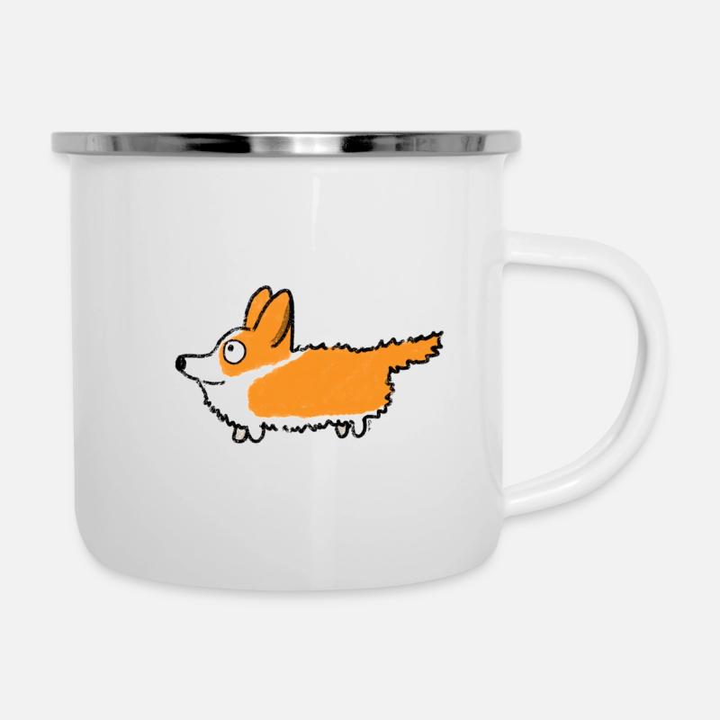 Corgi - Tasse émaillée - blanc