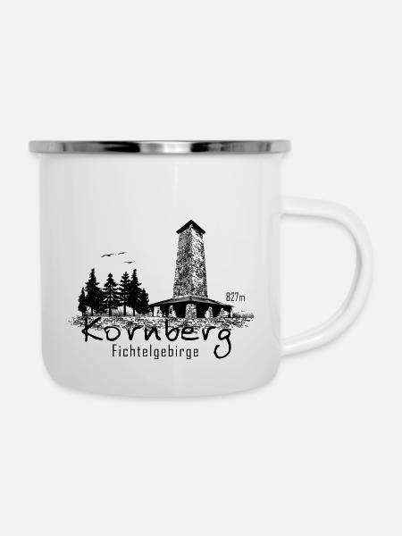 Kornberg Fichtelgebirge Fichtelhills - Emaille-Tasse - Weiß