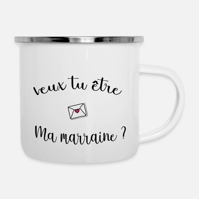 Willst du meine Patin sein? - Emaille-Tasse - Weiß