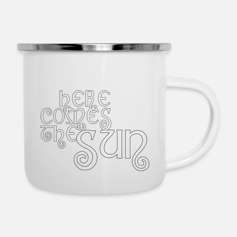 Here comes the sun - White - Emaille-Tasse - Weiß