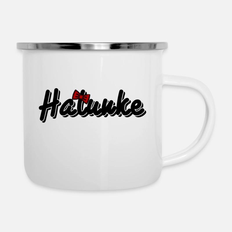 Halunke mit roter Fliege - Emaille-Tasse - Weiß