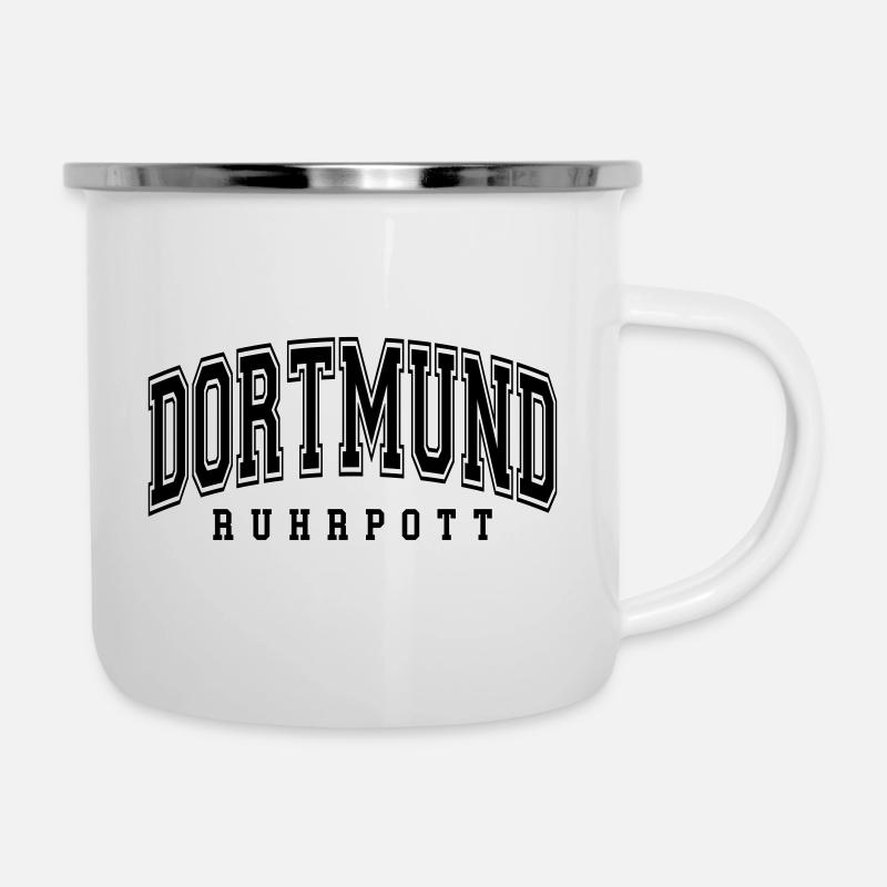 Dortmund - Emaille-Tasse - Weiß