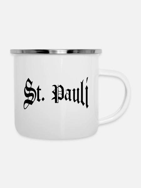 St. Pauli - Emaille-Tasse - Weiß