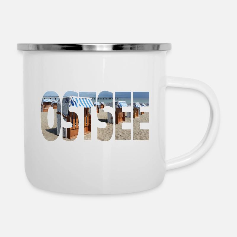 Ostsee - Emaille-Tasse - Weiß