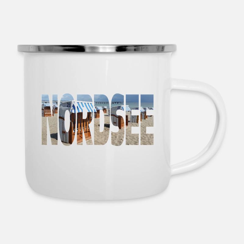 Nordsee - Emaille-Tasse - Weiß
