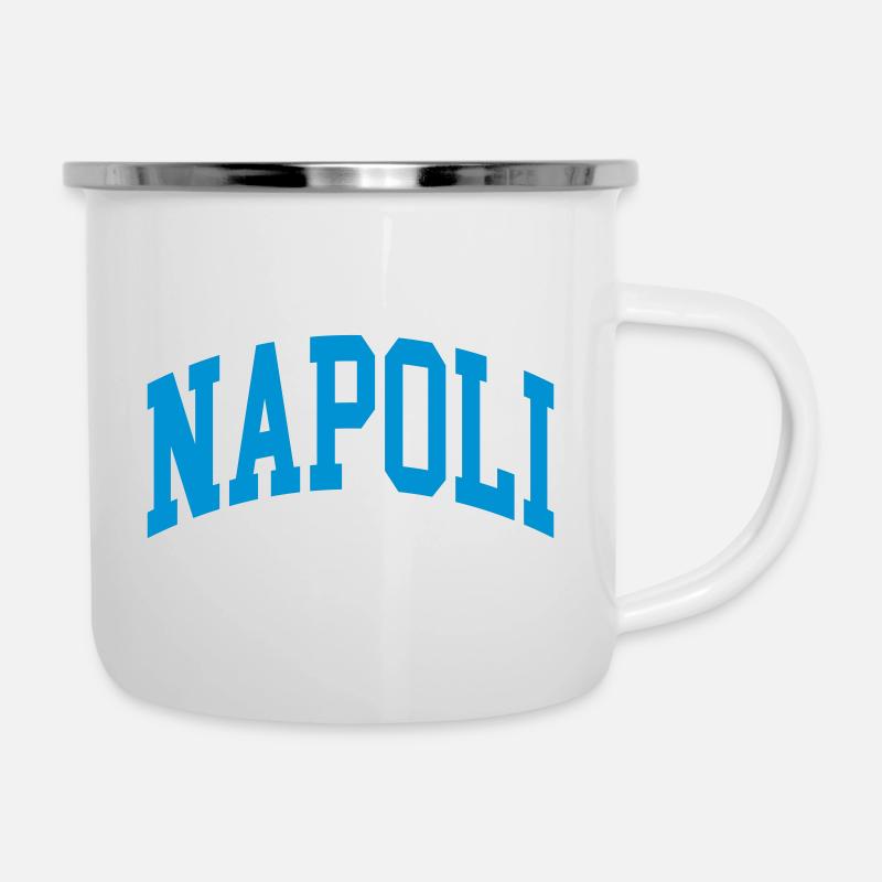 Neapel - Emaille-Tasse - Weiß