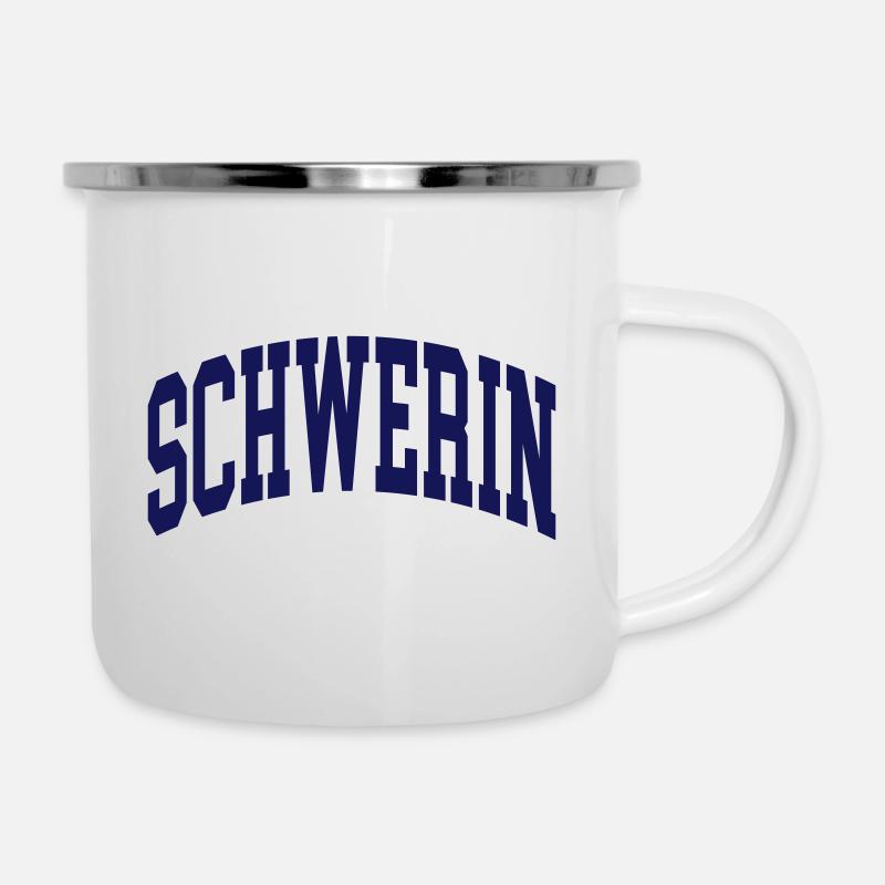 Schwerin - Emaille-Tasse - Weiß