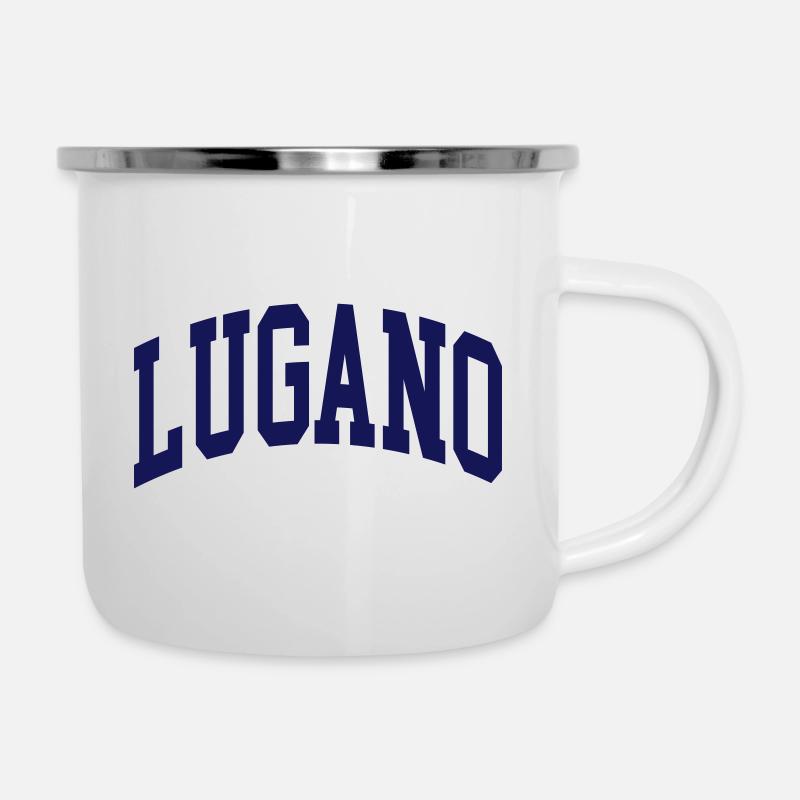 Lugano - Emaille-Tasse - Weiß