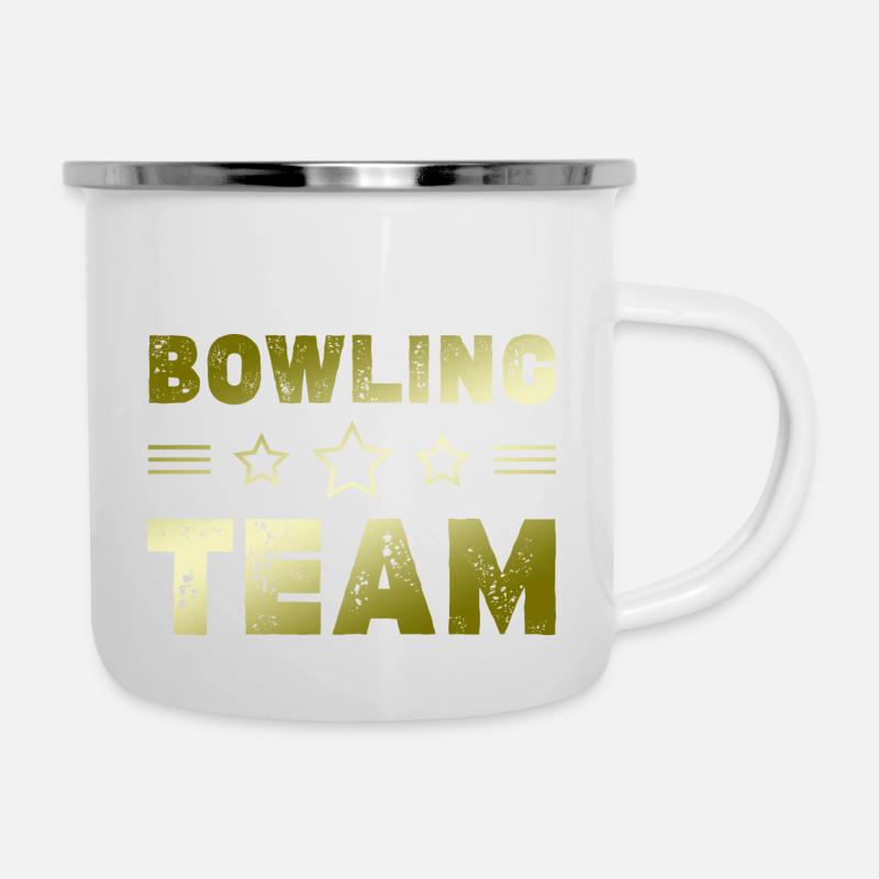 Bowling Team - Emaille-Tasse - Weiß