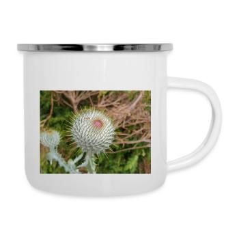 Scotch Baumwolldistel auch Wolldistel - Emaille-Tasse - Weiß - Rechts