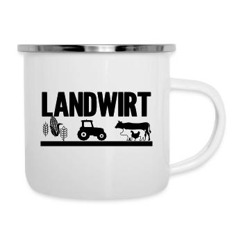Landwirt Design - Emaille-Tasse - Weiß - Rechts