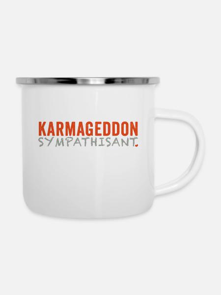 Karmagedon Sympathisant - Emaille-Tasse - Weiß